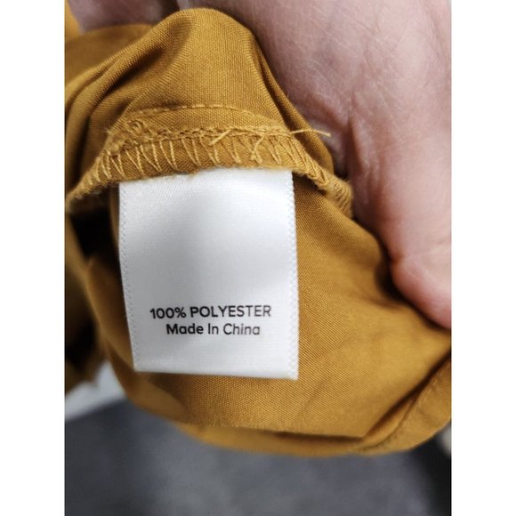 Roan + Ryan Womens Talulah BOHO Midi Dress Small Mustard Yellow Ruffled V-Neck - Picture 9 of 12